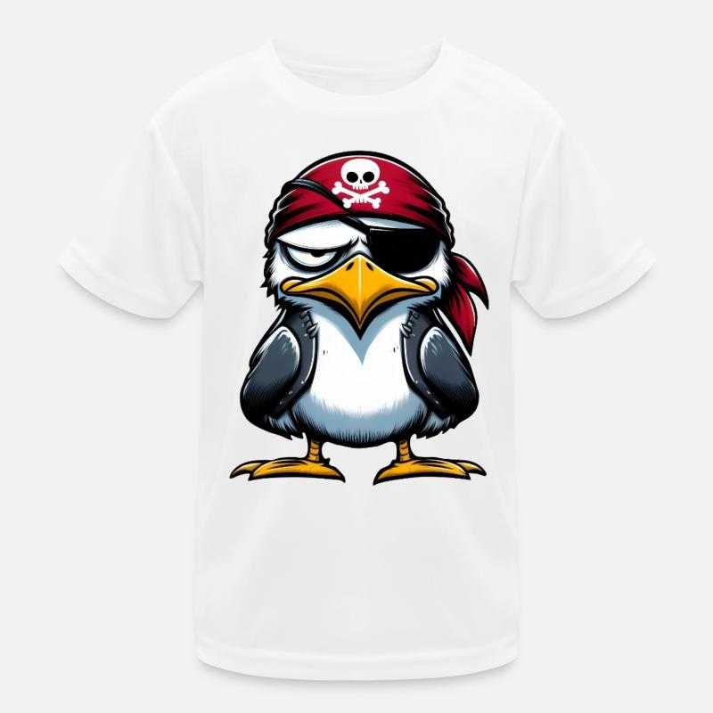 Seagull Pirate Eye Blindfold Kids Functional T-Shirt