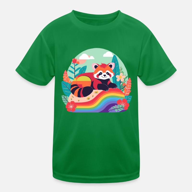 Regenbogenpanda in Ruhe Kinder Funktions-T-Shirt