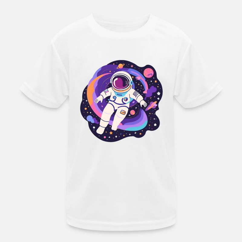 Space Rainbow Astronaut Kids Functional T-Shirt