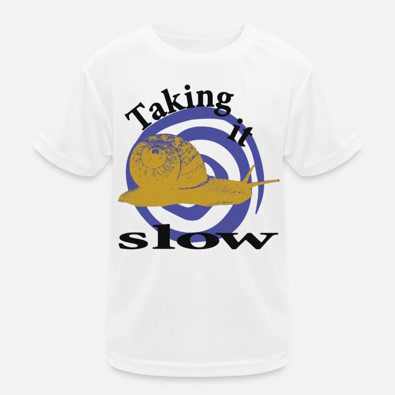 Entspannte Schnecke – Taking It Slow Kinder Funktions-T-Shirt
