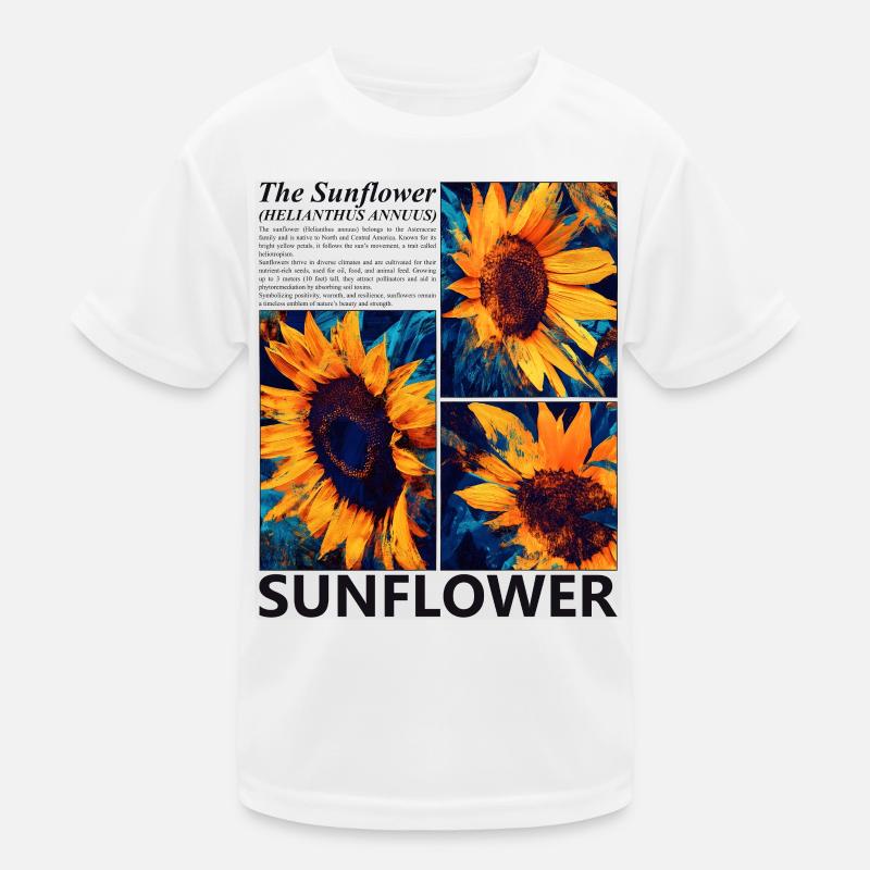Sunflower Nature Summer Botanical Blossoms Gift Kids Functional T-Shirt