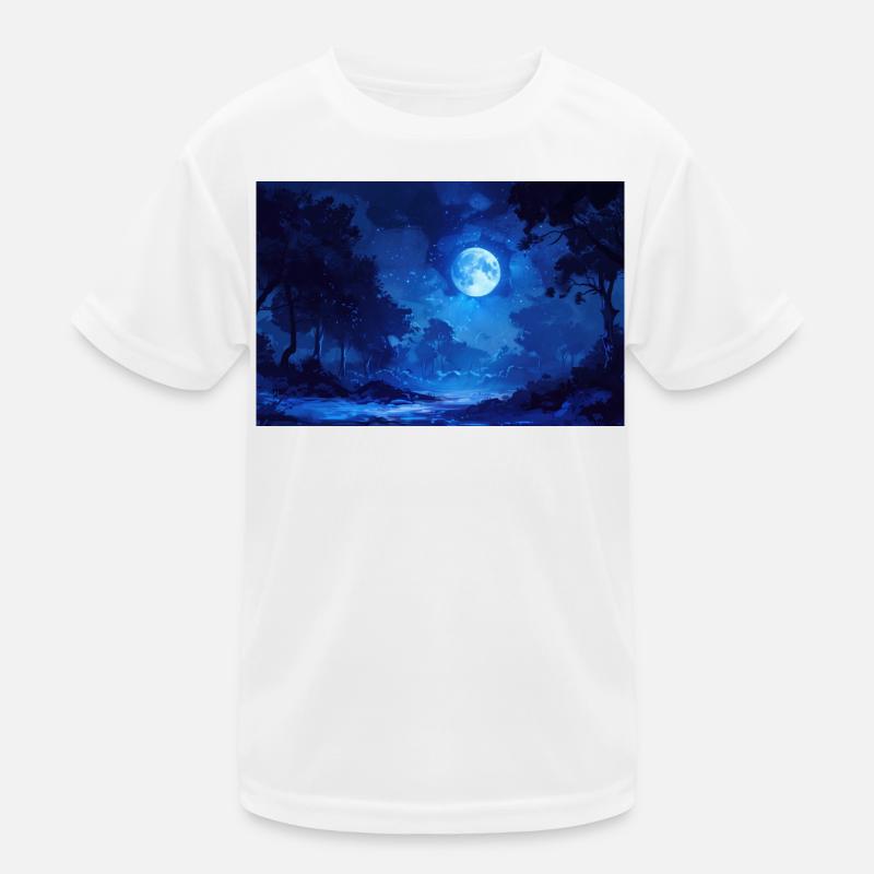 Poster Illustration Paysage de nuit T-shirt sport Enfant