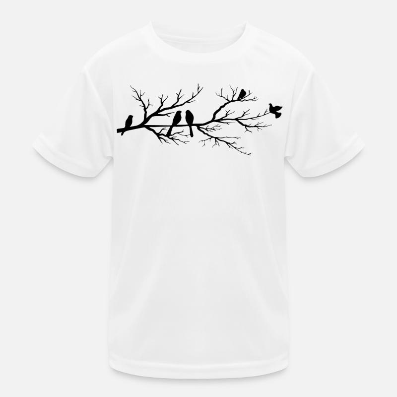 Les oiseaux noirs sur la branche T-shirt sport Enfant