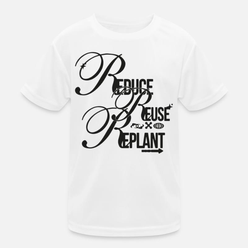 Sustainability Script – Reduce Reuse Replant Kids Functional T-Shirt