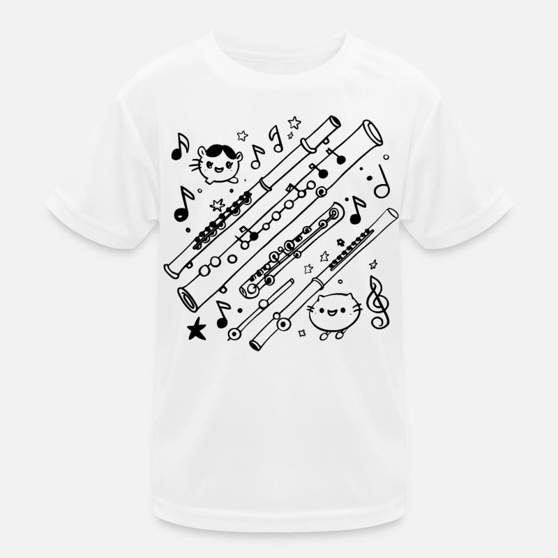Flöten Comic Kinder Funktions-T-Shirt