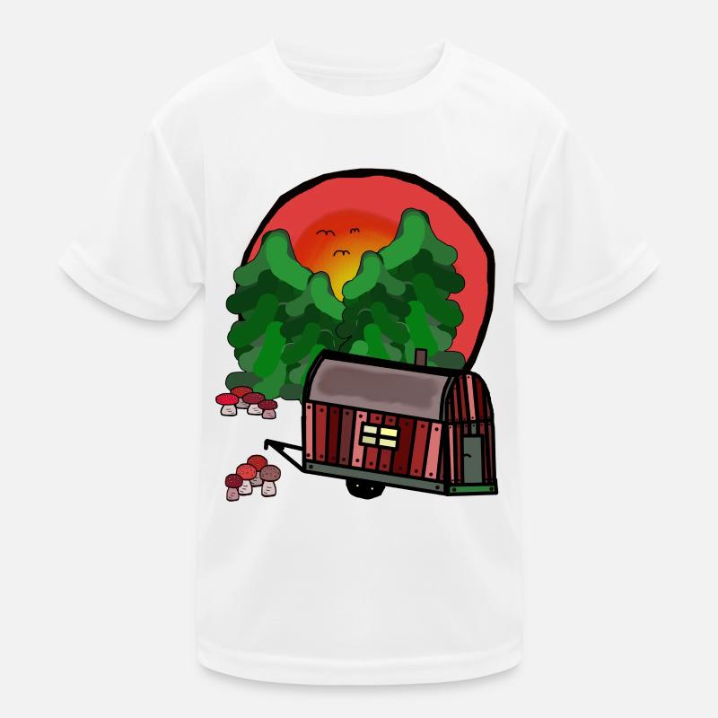 Construction Trailer Nature Ready for Holiday Camping Camping Kids Functional T-Shirt