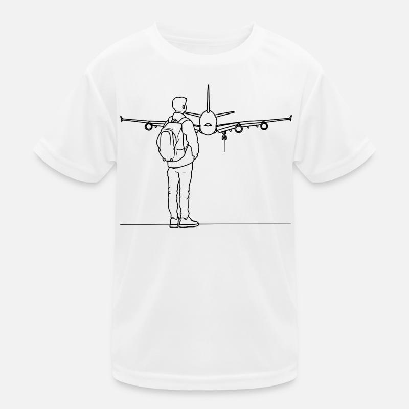 Plane Spotter Drawing Kids Functional T-Shirt