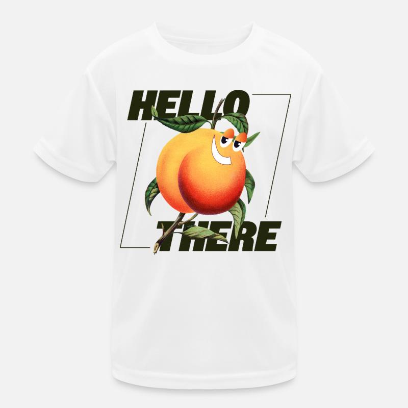 Peach Retro – Declaración de hola Camiseta funcional para niños