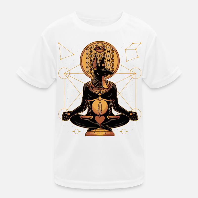 Anubis Ancient Egypt Sacred Geometry Balance Kids Functional T-Shirt