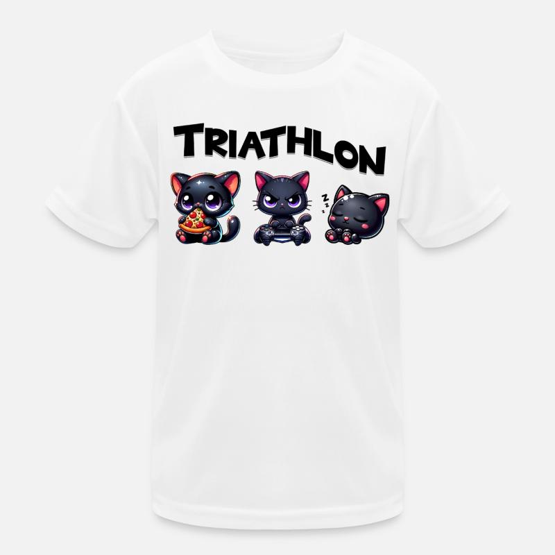 Triathlon Triathlete Cat Kinder Funktions-T-Shirt
