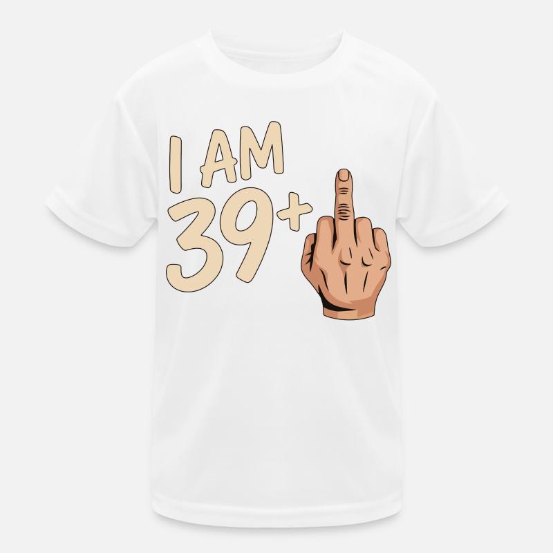 Funny 39 Plus Middle Finger Design Kids Functional T-Shirt