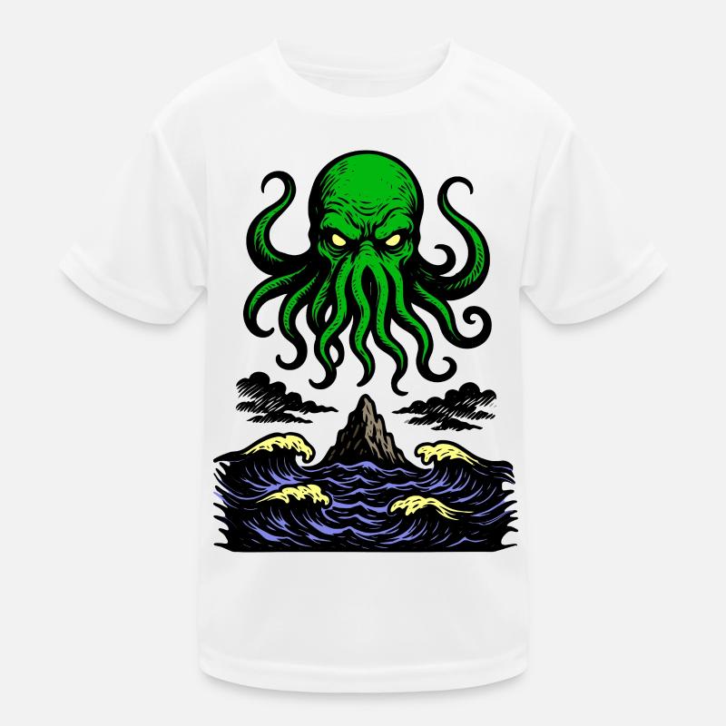 Cthulhu Retro 2 - Kinder Funktions-T-Shirt - Weiß