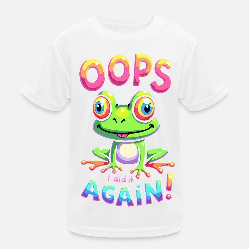 Colorful Frog with Optimistic Message Kids Functional T-Shirt
