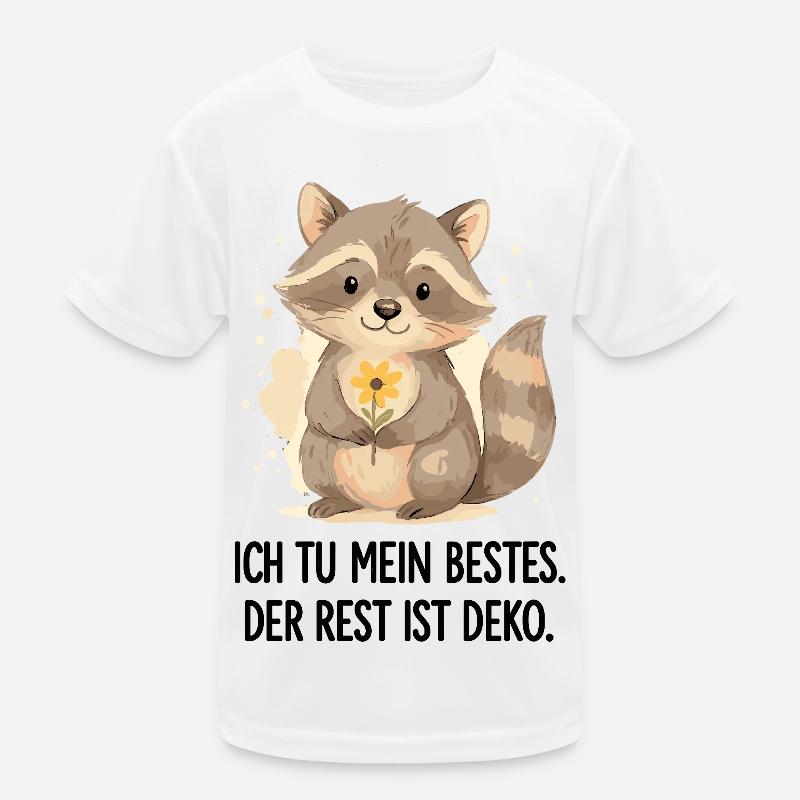 Raton laveur avec fleur – Doux T-shirt sport Enfant