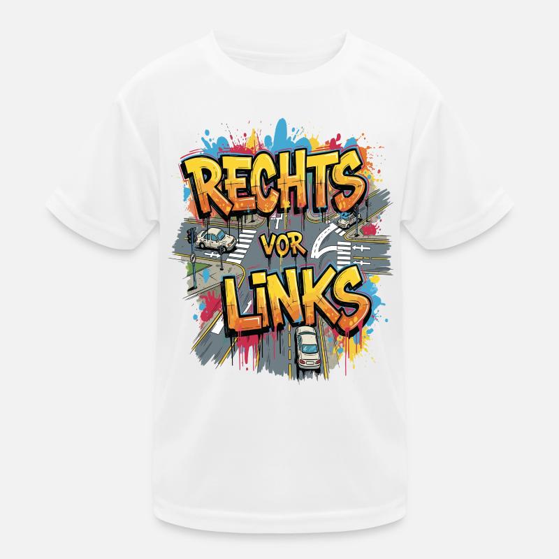 Right Before Left -Graffiti Style - Kids Functional T-Shirt - white