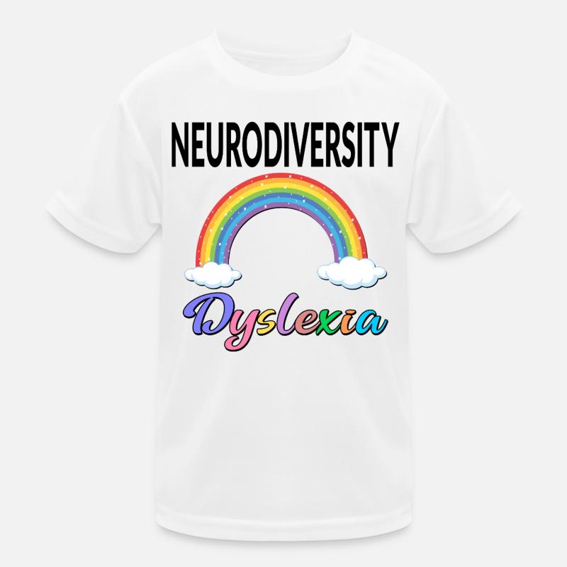 RAINBOW INCLUSION NEURODIVERSITY DYSLEXIA Kinder Funktions-T-Shirt