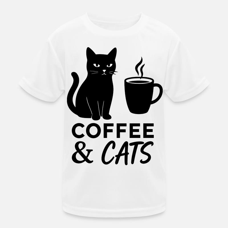 Coffee Cat Kinder Funktions-T-Shirt