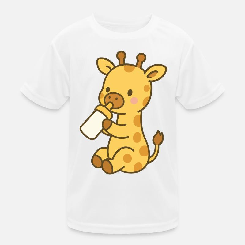 Giraffenliebe mit Flasche Kinder Funktions-T-Shirt