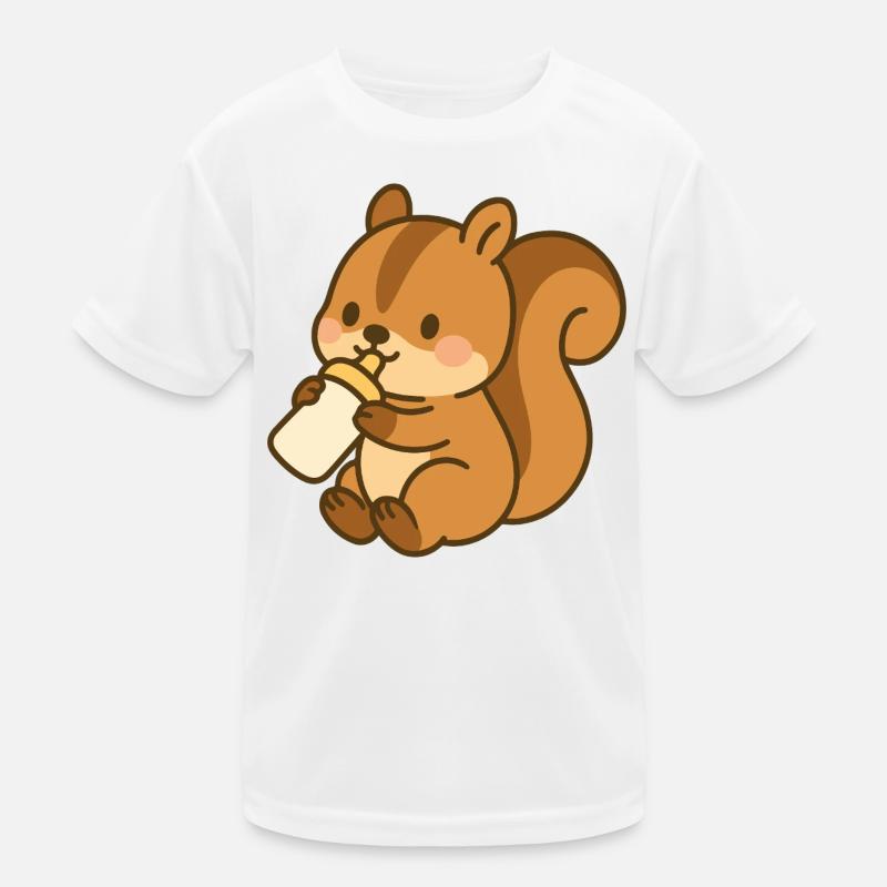Fläschchen-Flauschehörnchen Kinder Funktions-T-Shirt