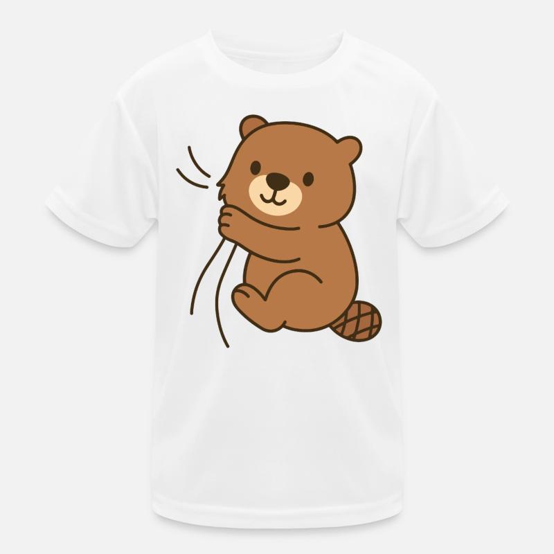 Eingekuschelt – Biberbaby Kinder Funktions-T-Shirt