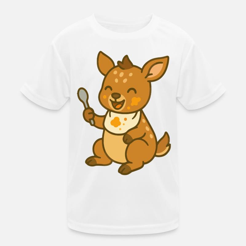 Nourrir avec le faon – Mignon bébé de la forêt T-shirt sport Enfant