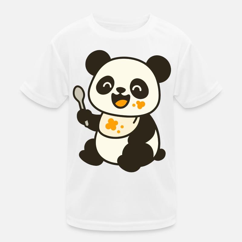 Feeding with the panda cub – Colourful sweet Kids Functional T-Shirt