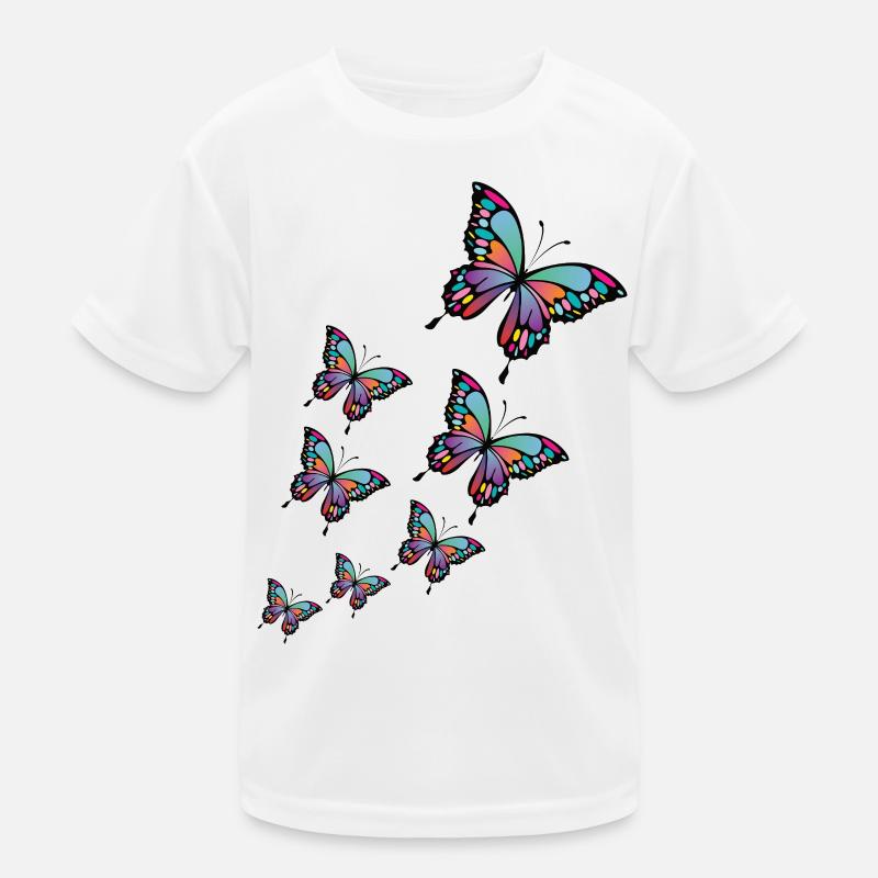 Bunte Schmetterlinge. Kinder Funktions-T-Shirt