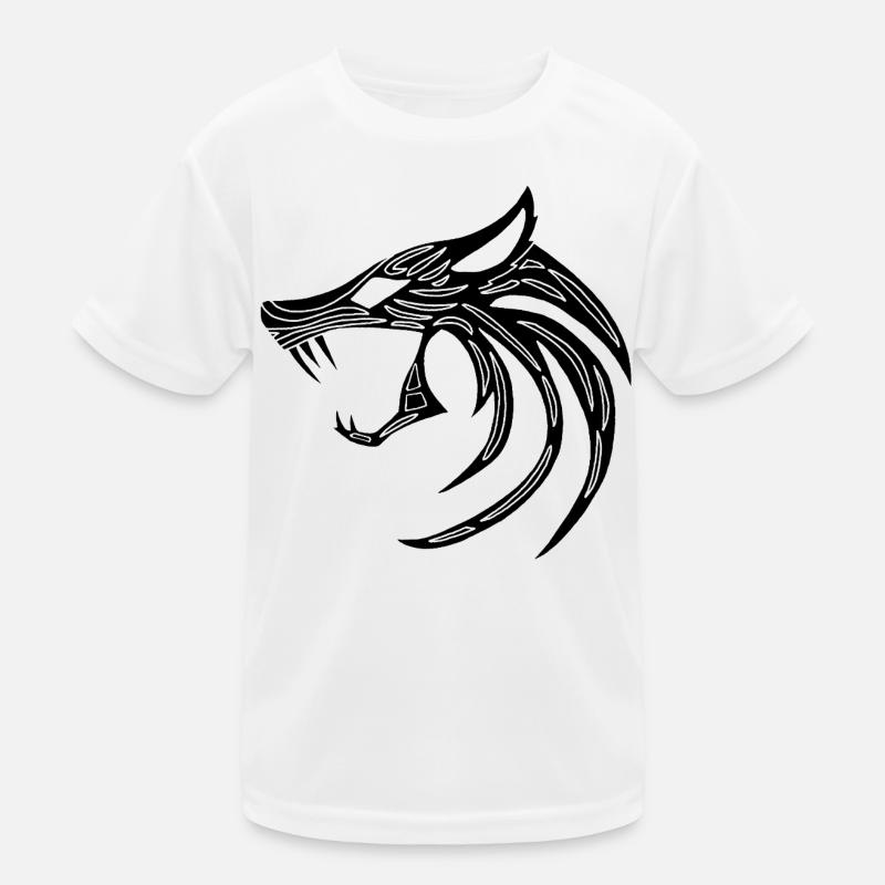 Schwarzer dämonischer Wolf Kinder Funktions-T-Shirt