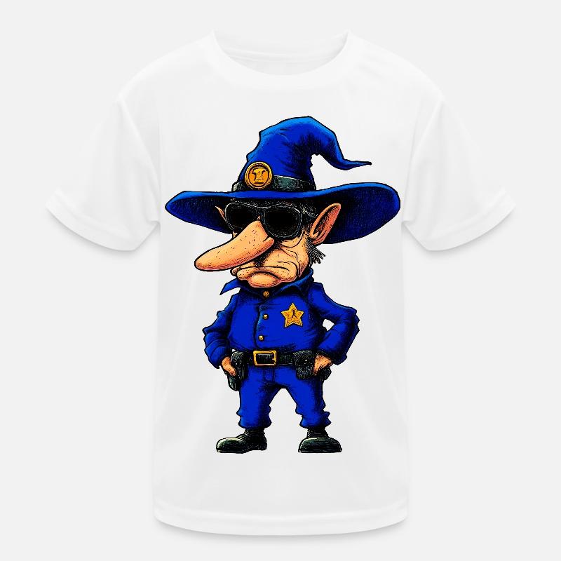 Policeman Wizard Kids Functional T-Shirt