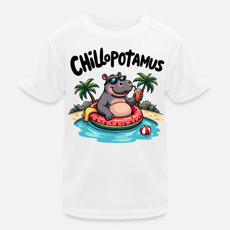 Chillopotamus – das entspannteste Nilpferd der Wel Kinder Funktions-T-Shirt