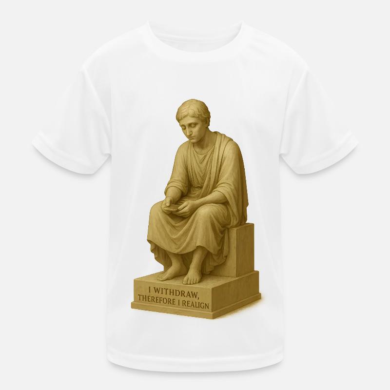 Thoughtful Thinker Sculpture Kids Functional T-Shirt