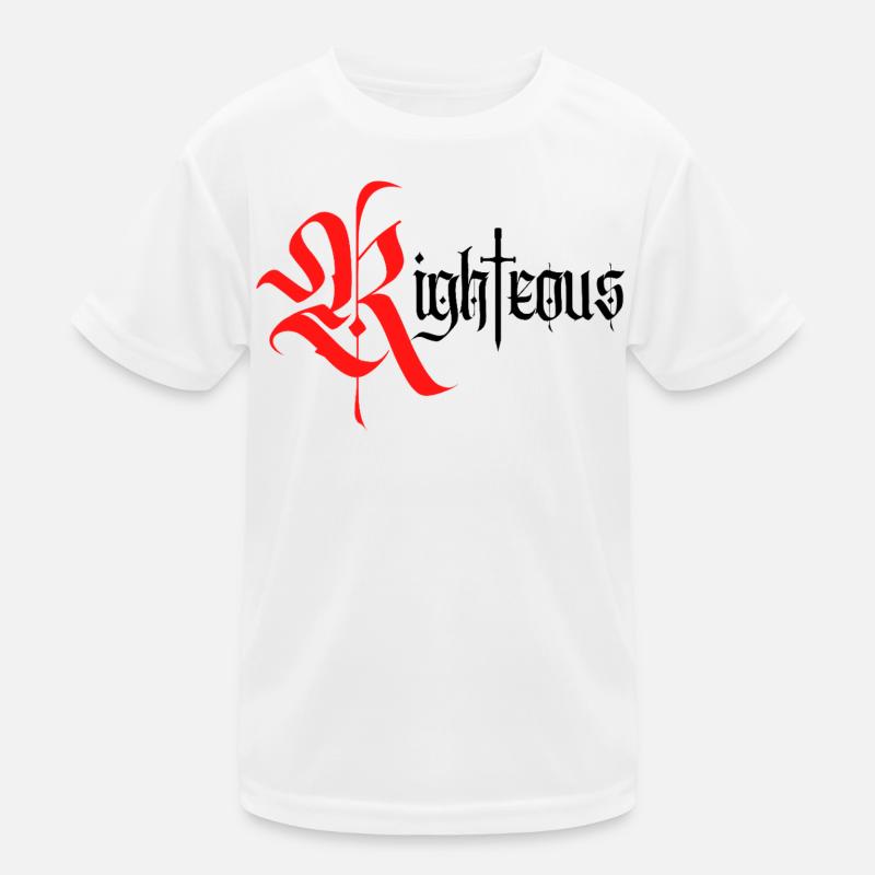 Gothic Righteous Design mit Schwert - Kinder Funktions-T-Shirt - Weiß