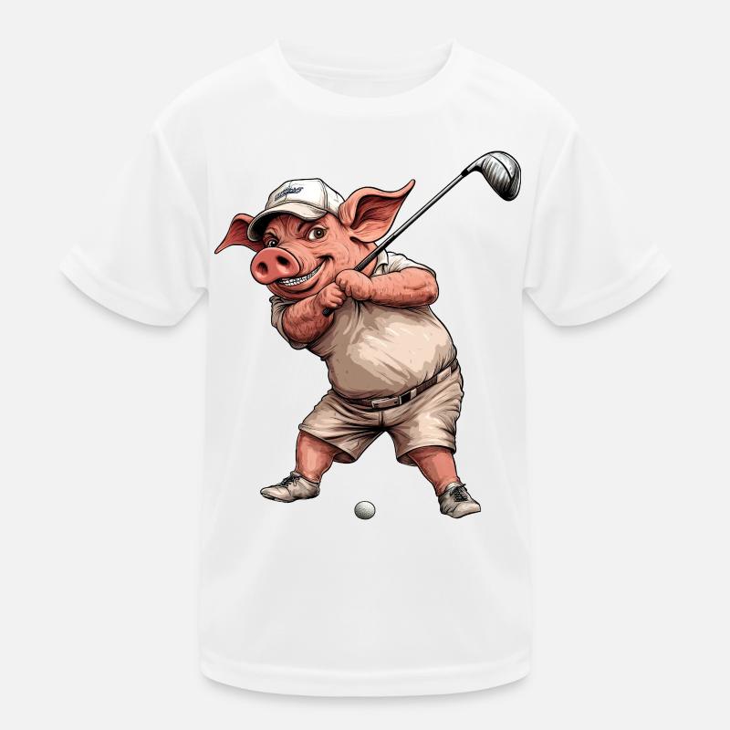Golf Schwein Kinder Funktions-T-Shirt