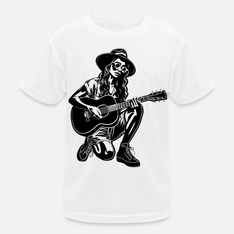 Gitarrist Mädchen Kinder Funktions-T-Shirt