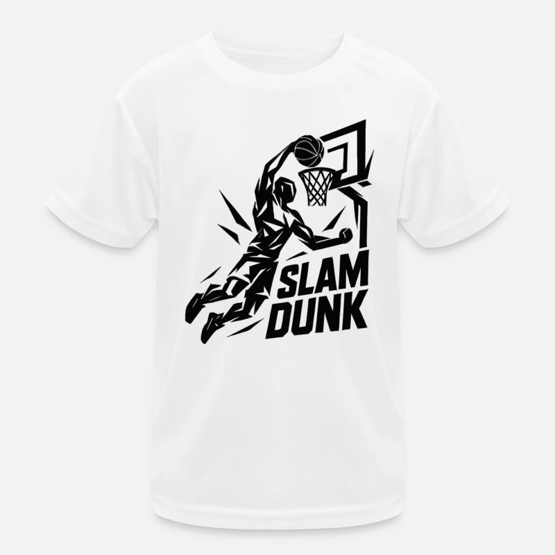 Basketball Slam Dunk Throw Player Dunking Gift Kids Functional T-Shirt