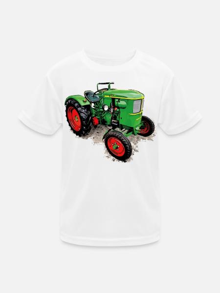 Legendärer Traktor Klassiker - Kinder Funktions-T-Shirt - Weiß