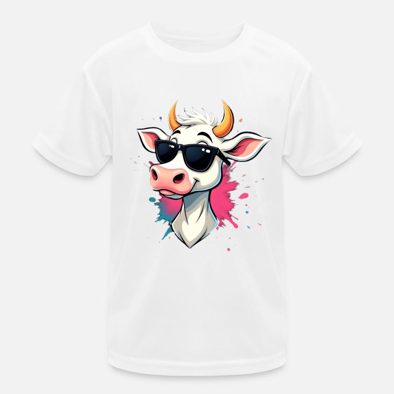 Chillen mit Sonnenbrille Kuh Kinder Funktions-T-Shirt