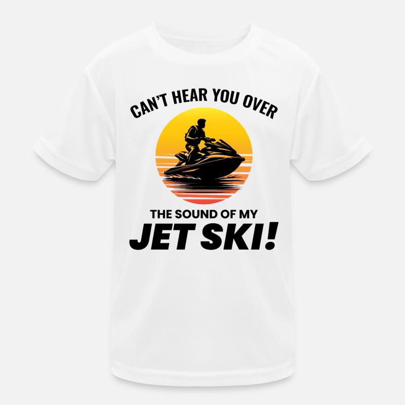 Vintage Jet Ski Sunset Sound Wave  Kids Functional T-Shirt
