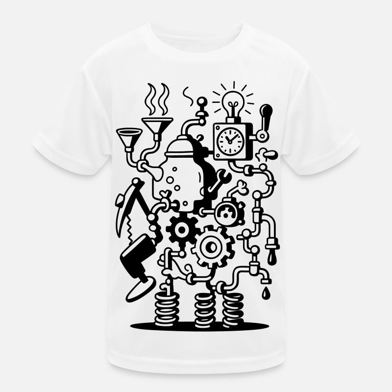 Crazy Machine - Kinder Funktions-T-Shirt - Weiß