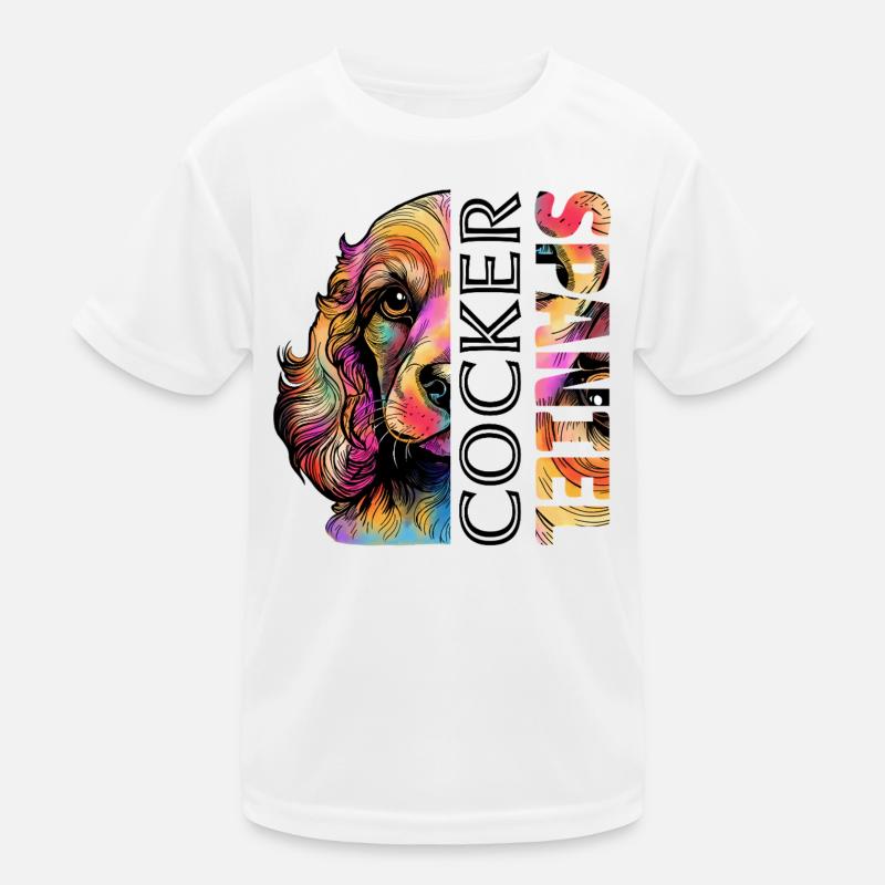 Farbenfroher Cocker Spaniel Kinder Funktions-T-Shirt