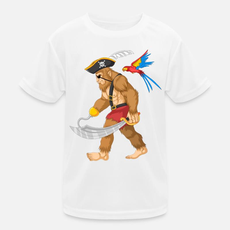 Drôle Pirate Bigfoot Épée Perroquet Aventure T-shirt sport Enfant
