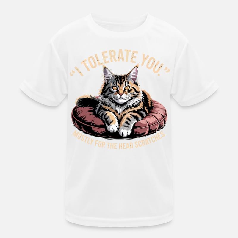 Head Scratch Cat Kids Functional T-Shirt