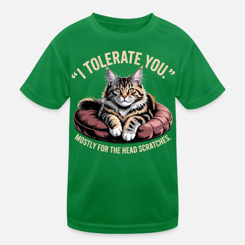 Head Scratch Cat Kids Functional T-Shirt