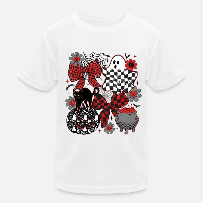Halloween Design Ghost Black Cat Gothic Gothic Kids Functional T-Shirt