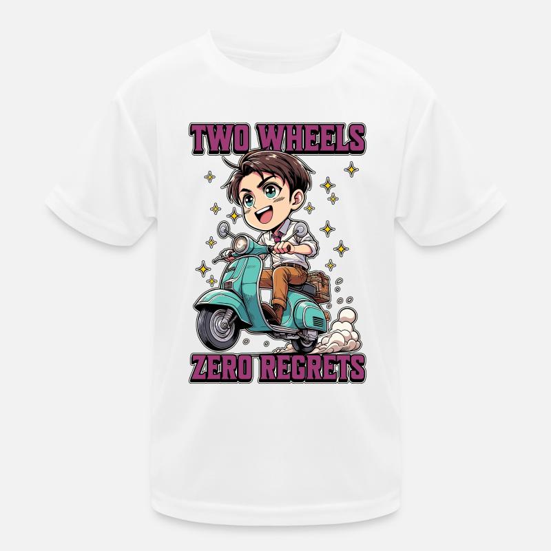 Scooter Two Wheels Zero Regrets Scooter Driver Kids Functional T-Shirt