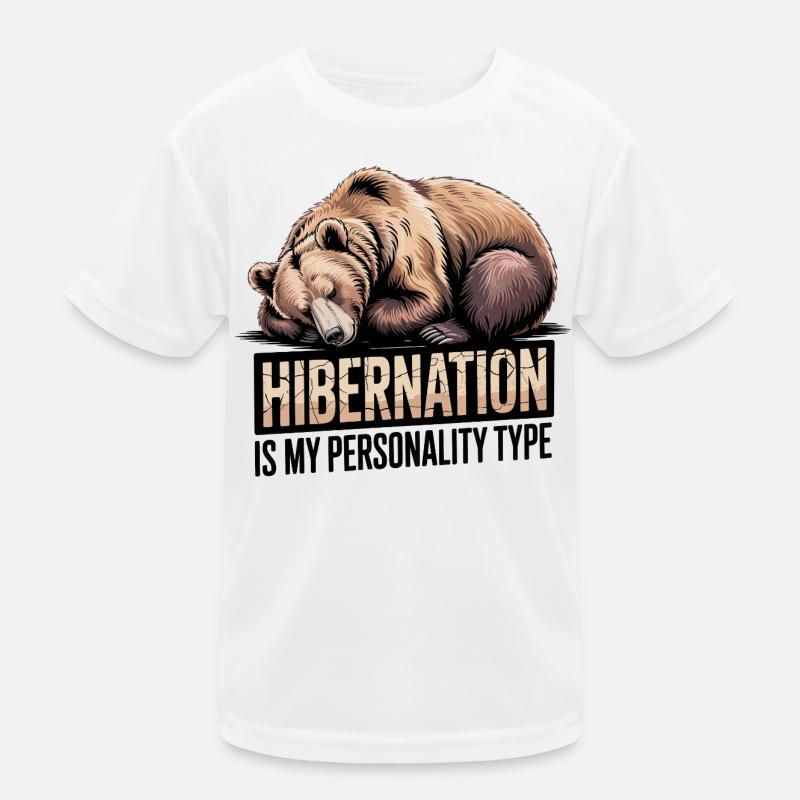 Winterschlaf Bär Kinder Funktions-T-Shirt