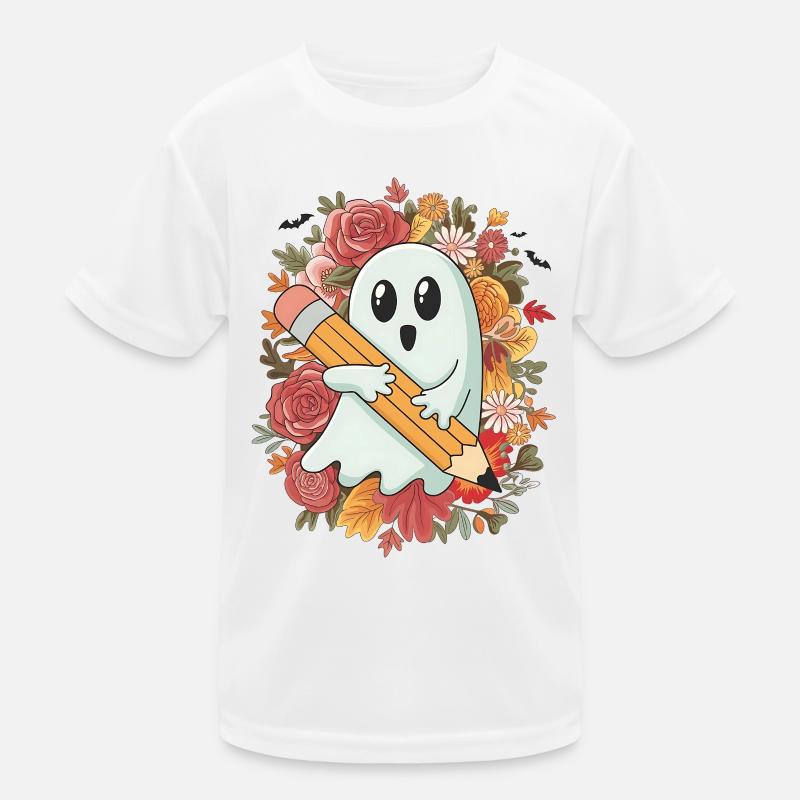 Geist Bleistift Halloween Kinder Funktions-T-Shirt