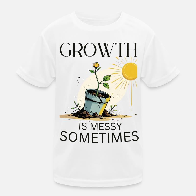 Histoire de croissance avec des fleurs et du soleil T-shirt sport Enfant