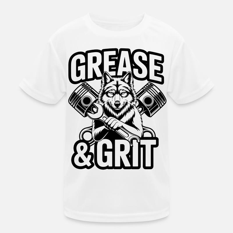 Wolf Mechaniker Kinder Funktions-T-Shirt