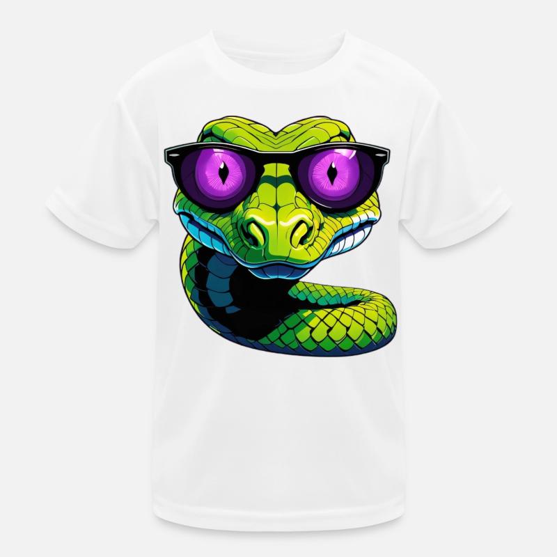 Schlange mit lila Sonnenbrille Kinder Funktions-T-Shirt